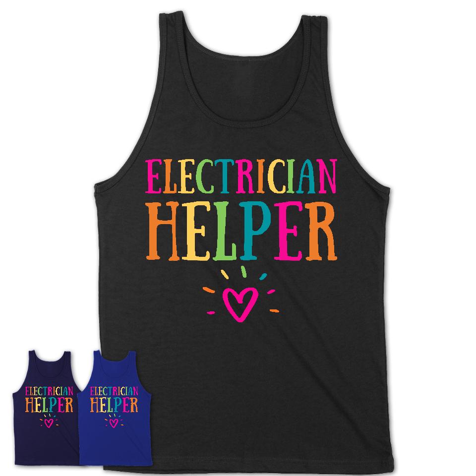 Electrician Helper Rainbow Lettering Heart Shirt, Employee Appreciation Gifts