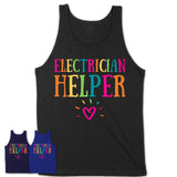 Electrician Helper Rainbow Lettering Heart Shirt, Employee Appreciation Gifts