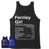 Fernley Girl Nevada Nutrition Facts Proud Vintage Sport Born Living City Home Roots USA Gift Women T-Shirt