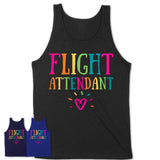 Flight Attendant Rainbow Lettering Heart Shirt, Employee Appreciation Gifts