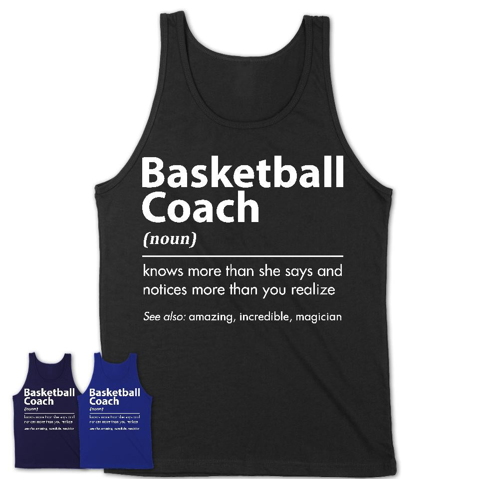 Funny Basketball Coach Definition Shirt, New Job Gift for Basketball Coach, Coworker Gift Idea