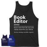 Funny Book Editor Definition Shirt, New Job Gift for Book Editor, Coworker Gift Idea