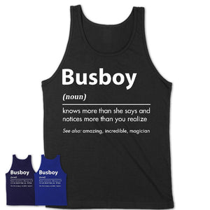 Funny Busboy Definition Shirt, New Job Gift for Busboy, Coworker Gift Idea