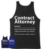 Funny Contract Attorney Definition Shirt, New Job Gift for Contract Attorney, Coworker Gift Idea