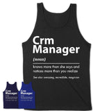 Funny Crm Manager Definition Shirt, New Job Gift for Crm Manager, Coworker Gift Idea