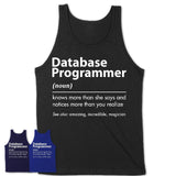 Funny Database Programmer Definition Shirt, New Job Gift for Database Programmer, Coworker Gift Idea