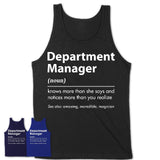 Funny Department Manager Definition Shirt, New Job Gift for Department Manager, Coworker Gift Idea