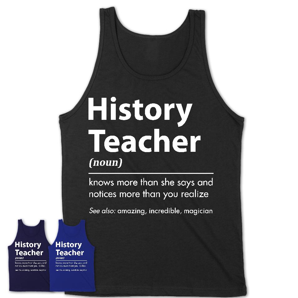 Funny History Teacher Definition Shirt, New Job Gift for History Teacher, Coworker Gift Idea