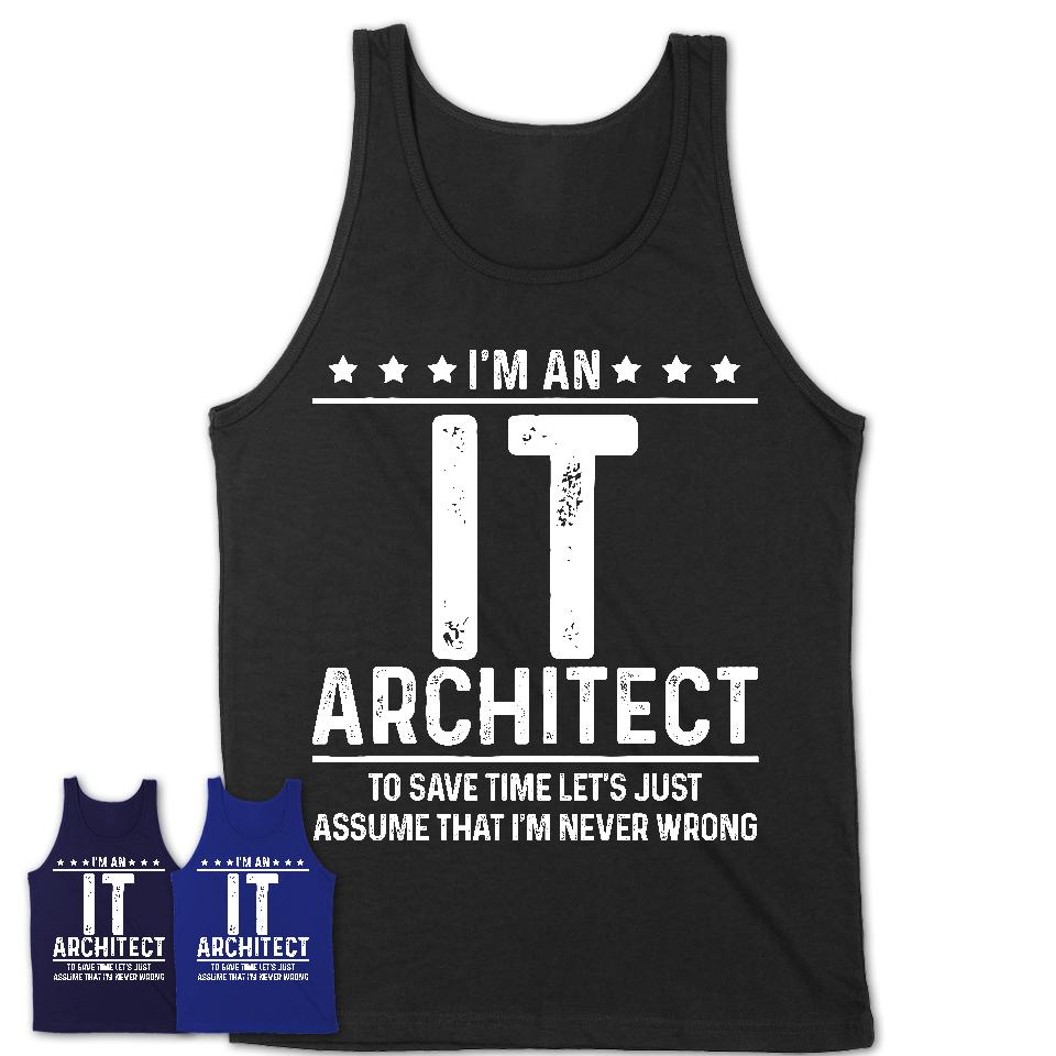 Funny It Architect Never Wrong T-Shirt, New Job Gift for Coworker