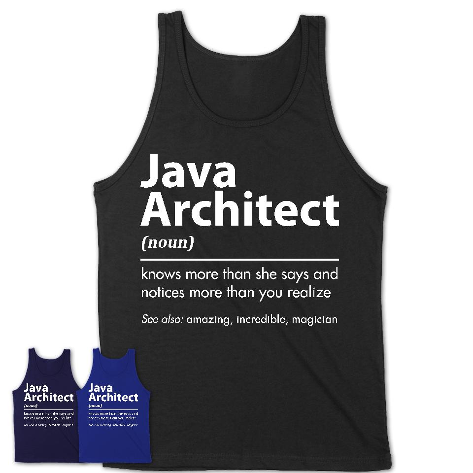 Funny Java Architect Definition Shirt, New Job Gift for Java Architect, Coworker Gift Idea