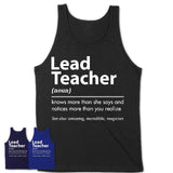 Funny Lead Teacher Definition Shirt, New Job Gift for Lead Teacher, Coworker Gift Idea