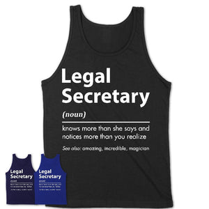 Funny Legal Secretary Definition Shirt, New Job Gift for Legal Secretary, Coworker Gift Idea