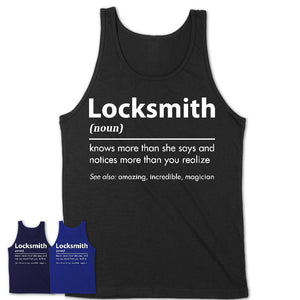 Funny Locksmith Definition Shirt, New Job Gift for Locksmith, Coworker Gift Idea
