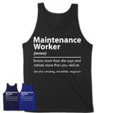 Funny Maintenance Worker Definition Shirt, New Job Gift for Maintenance Worker, Coworker Gift Idea