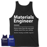 Funny Materials Engineer Definition Shirt, New Job Gift for Materials Engineer, Coworker Gift Idea