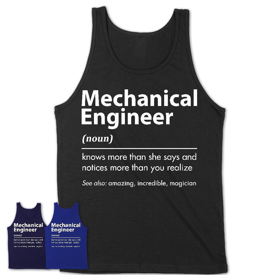 Funny Mechanical Engineer Definition Shirt, New Job Gift for Mechanical Engineer, Coworker Gift Idea