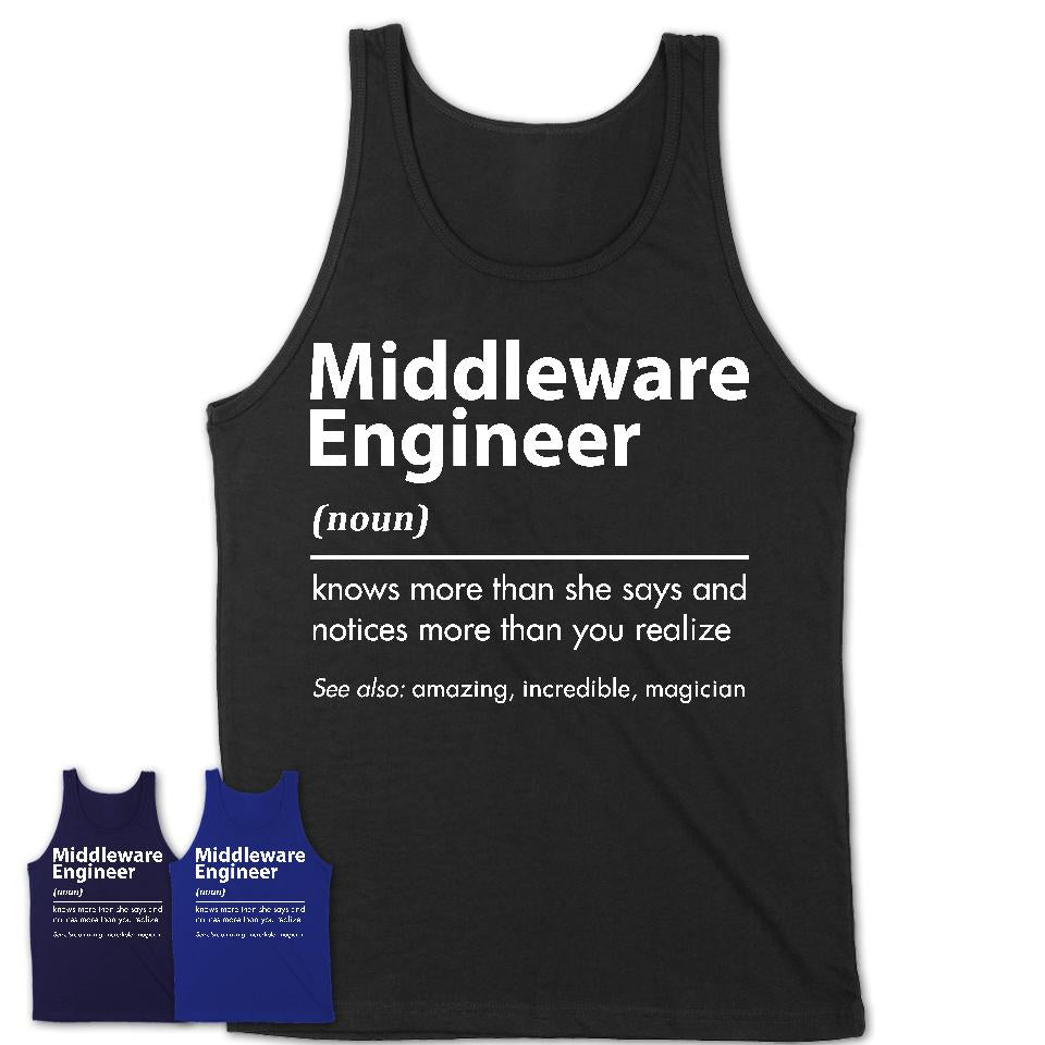 Funny Middleware Engineer Definition Shirt, New Job Gift for Middleware Engineer, Coworker Gift Idea