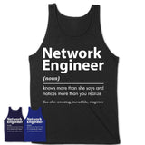 Funny Network Engineer Definition Shirt, New Job Gift for Network Engineer, Coworker Gift Idea