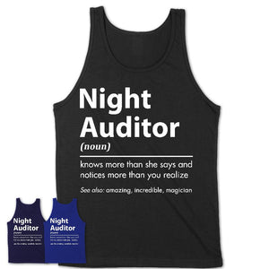 Funny Night Auditor Definition Shirt, New Job Gift for Night Auditor, Coworker Gift Idea