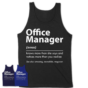 Funny Office Manager Definition Shirt, New Job Gift for Office Manager, Coworker Gift Idea