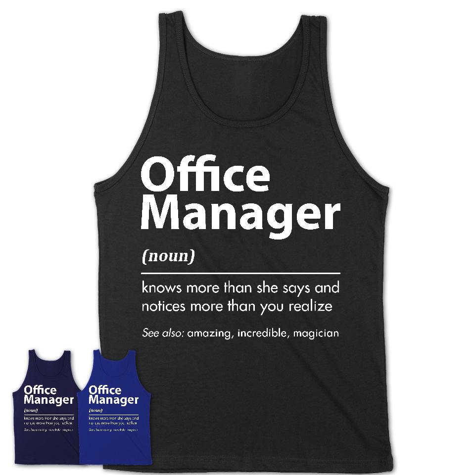 Funny Office Manager Definition Shirt, New Job Gift for Office Manager, Coworker Gift Idea