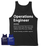 Funny Operations Engineer Definition Shirt, New Job Gift for Operations Engineer, Coworker Gift Idea