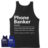 Funny Phone Banker Definition Shirt, New Job Gift for Phone Banker, Coworker Gift Idea