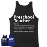 Funny Preschool Teacher Definition Shirt, New Job Gift for Preschool Teacher, Coworker Gift Idea