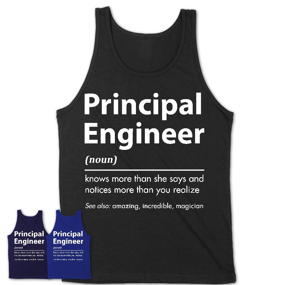 Funny Principal Engineer Definition Shirt, New Job Gift for Principal Engineer, Coworker Gift Idea