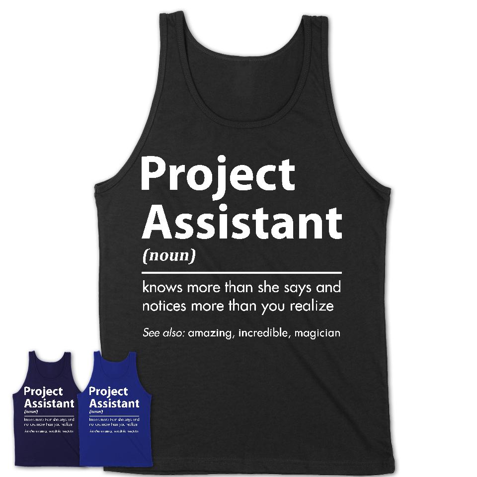 Funny Project Assistant Definition Shirt, New Job Gift for Project Assistant, Coworker Gift Idea