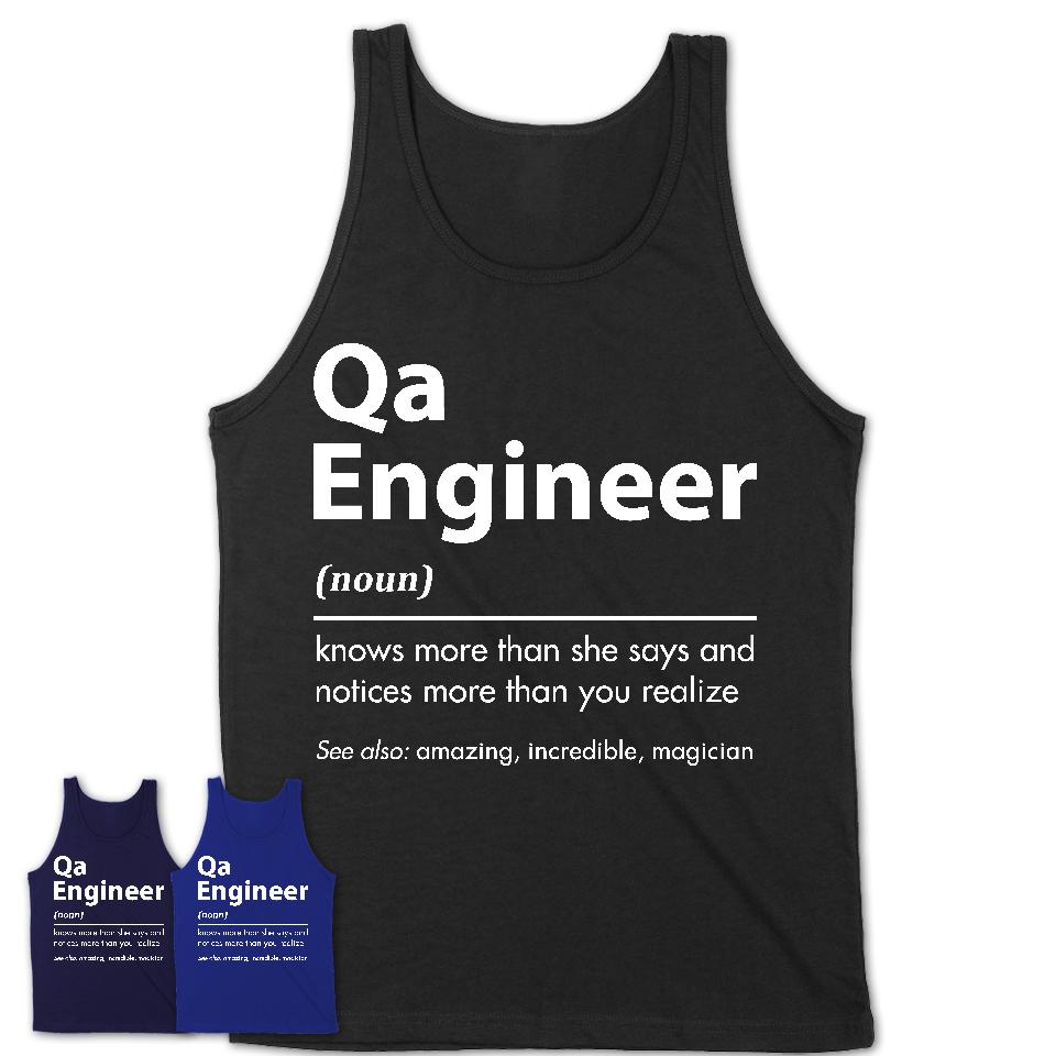 Funny Qa Engineer Definition Shirt, New Job Gift for Qa Engineer, Coworker Gift Idea