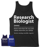 Funny Research Biologist Definition Shirt, New Job Gift for Research Biologist, Coworker Gift Idea