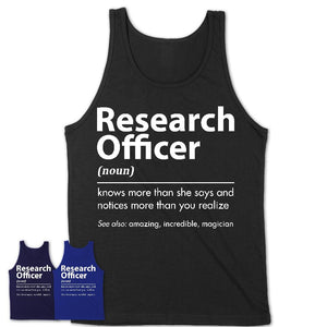 Funny Research Officer Definition Shirt, New Job Gift for Research Officer, Coworker Gift Idea
