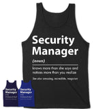 Funny Security Manager Definition Shirt, New Job Gift for Security Manager, Coworker Gift Idea