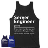 Funny Server Engineer Definition Shirt, New Job Gift for Server Engineer, Coworker Gift Idea