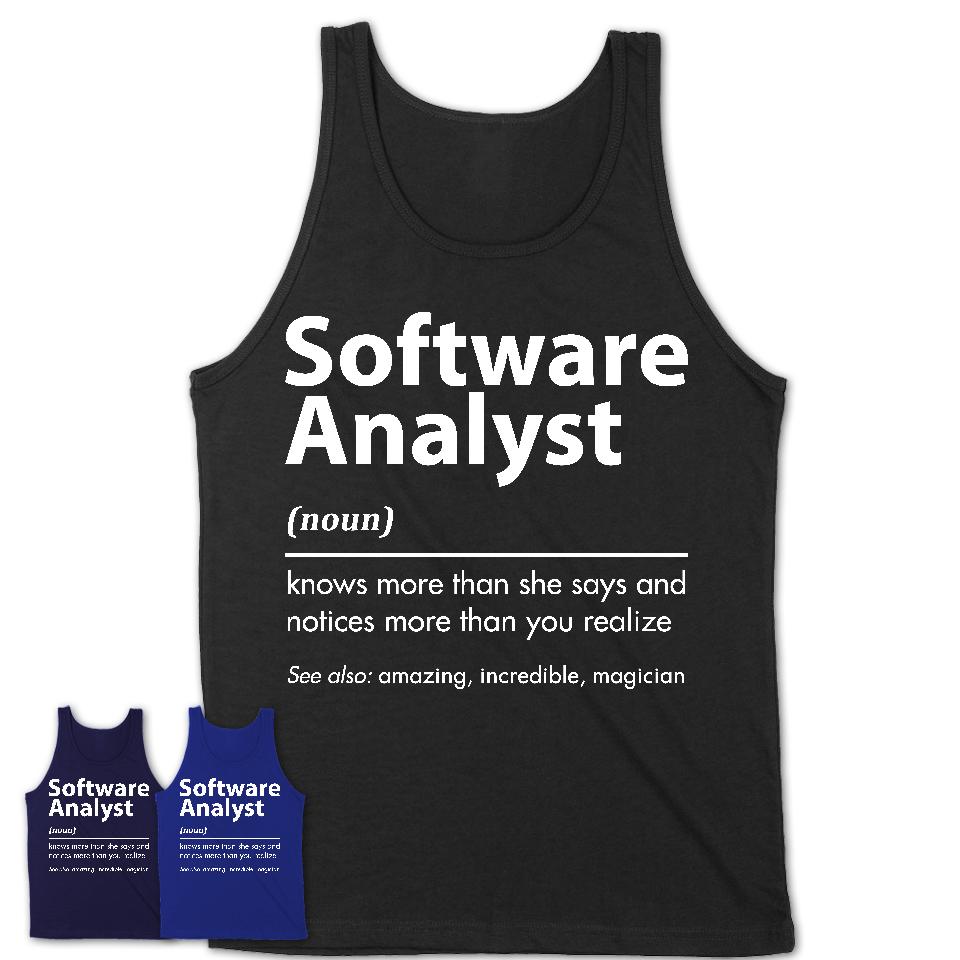 Funny Software Analyst Definition Shirt, New Job Gift for Software Analyst, Coworker Gift Idea