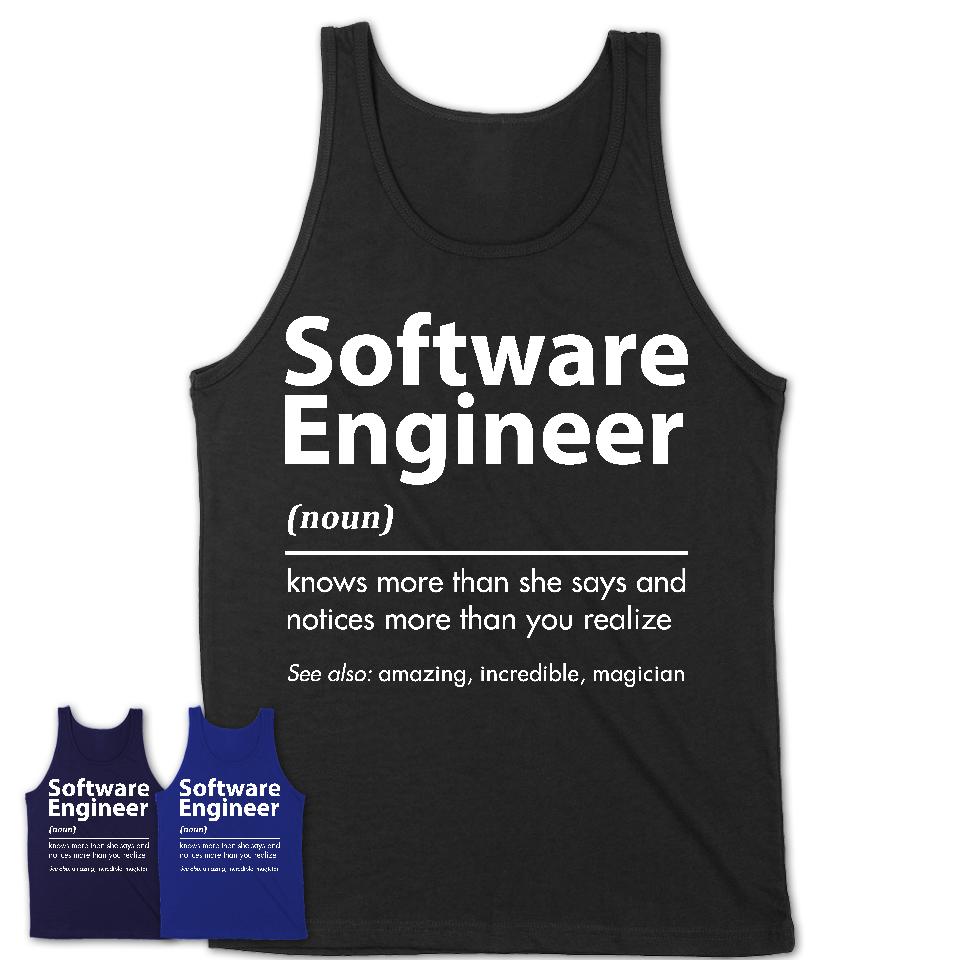 Funny Software Engineer Definition Shirt, New Job Gift for Software Engineer, Coworker Gift Idea