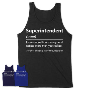 Funny Superintendent Definition Shirt, New Job Gift for Superintendent, Coworker Gift Idea