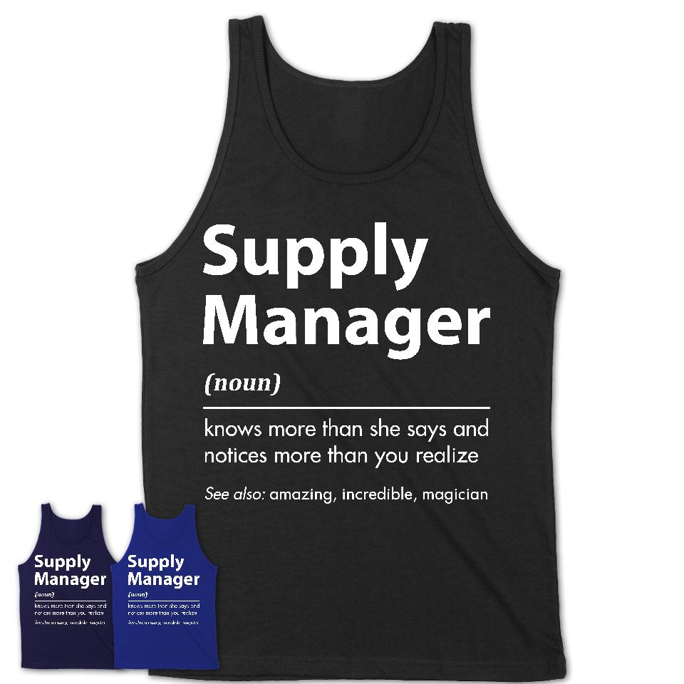 Funny Supply Manager Definition Shirt, New Job Gift for Supply Manager, Coworker Gift Idea