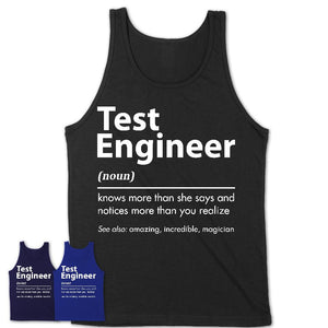 Funny Test Engineer Definition Shirt, New Job Gift for Test Engineer, Coworker Gift Idea