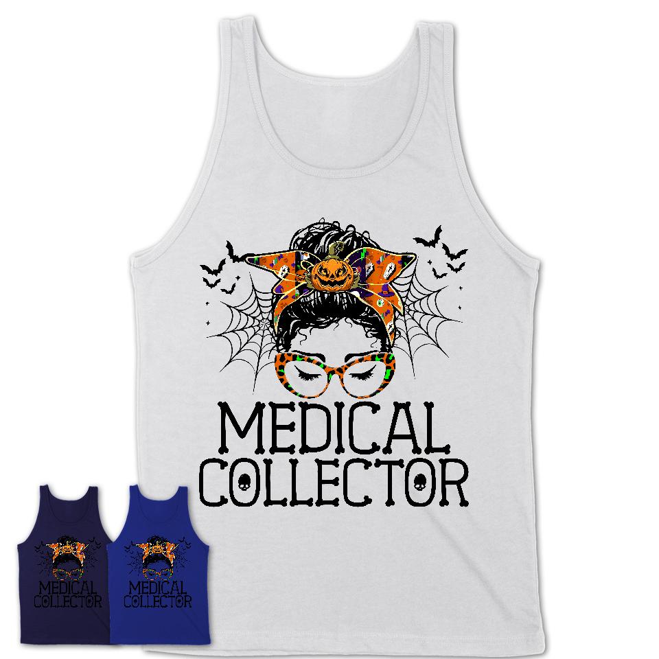 Halloween Medical Collector Shirt, Messy Bun Girl Shirt, Funny Coworker Gift in Halloween, Scary Costume Team Shirt