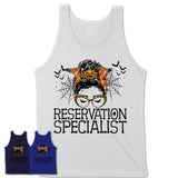 Halloween Reservation Specialist Shirt, Messy Bun Girl Shirt, Funny Coworker Gift in Halloween, Scary Costume Team Shirt