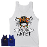 Halloween Storyboard Artist Shirt, Messy Bun Girl Shirt, Funny Coworker Gift in Halloween, Scary Costume Team Shirt