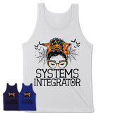 Halloween Systems Integrator Shirt, Messy Bun Girl Shirt, Funny Coworker Gift in Halloween, Scary Costume Team Shirt