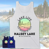 Halsey Lake Wisconsin Lake Life Cuz Beaches Be Salty Fishing Camping Team Shirt