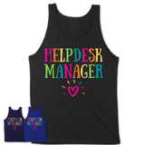 Helpdesk Manager Rainbow Lettering Heart Shirt, Employee Appreciation Gifts