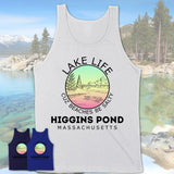 Higgins Pond Massachusetts Lake Life Cuz Beaches Be Salty Fishing Camping Team Shirt