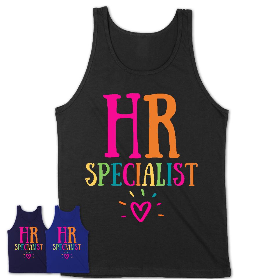 Hr Specialist Rainbow Lettering Heart Shirt, Employee Appreciation Gifts