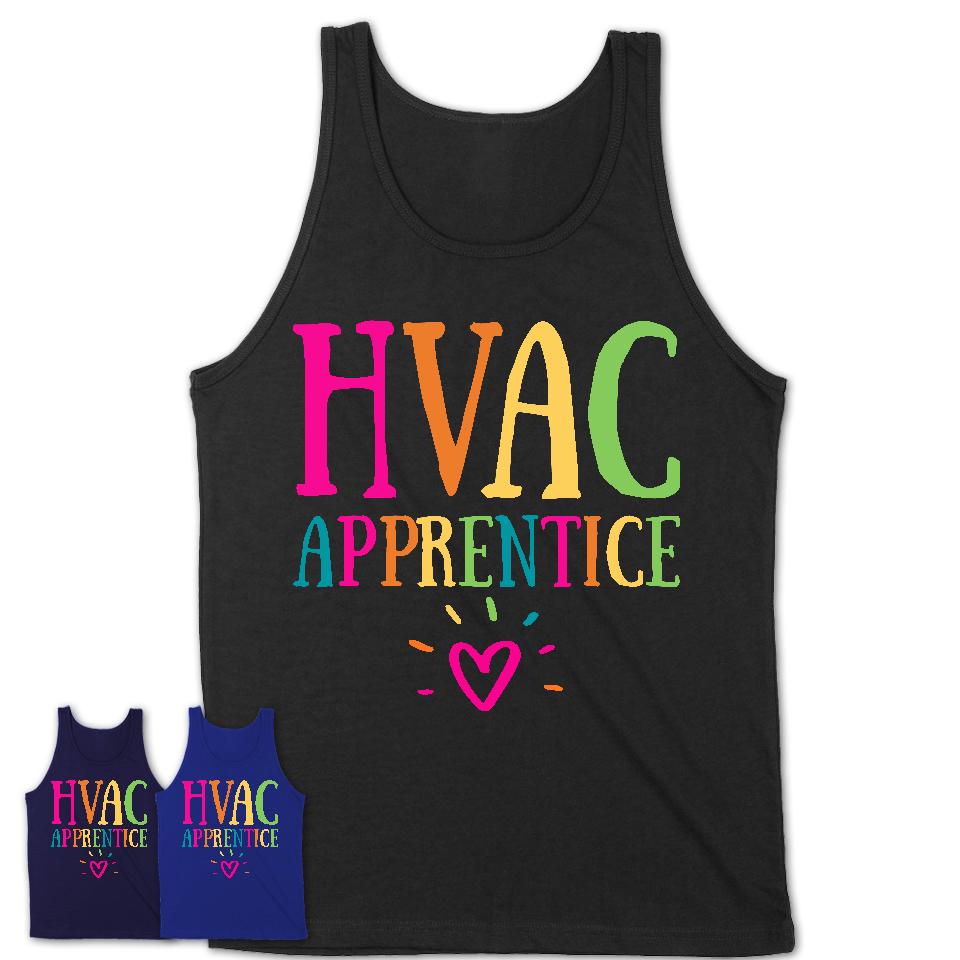 Hvac Apprentice Rainbow Lettering Heart Shirt, Employee Appreciation Gifts