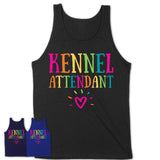 Kennel Attendant Rainbow Lettering Heart Shirt, Employee Appreciation Gifts
